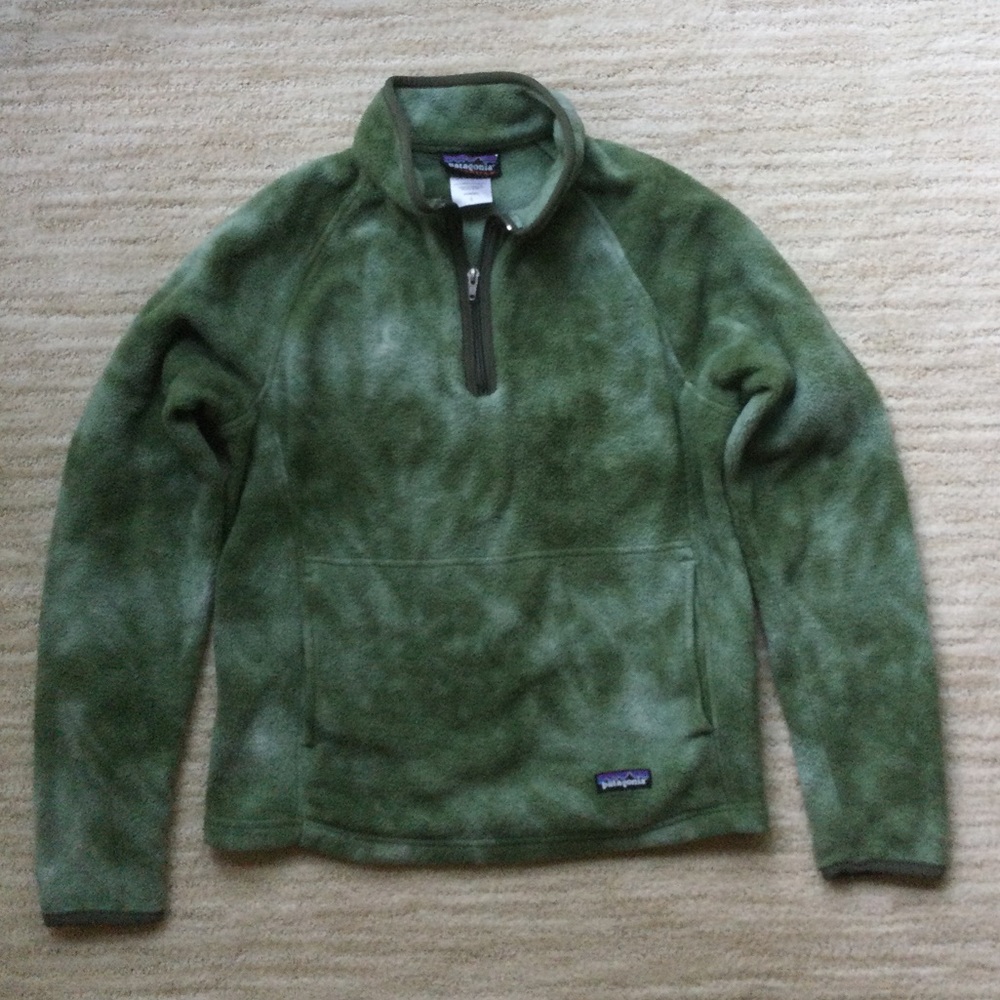 Vintage Patagonia Synchilla 1/4 Zip Front Fleece Pullover - Women's Green Small